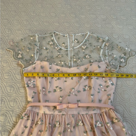 Floral Embroidered Peach Dress - Picture 7 of 11